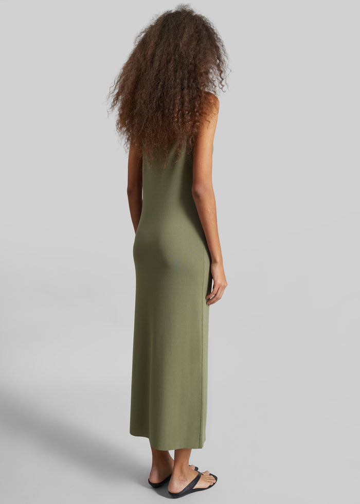 Keira Knit Midi Dress - Khaki Brown