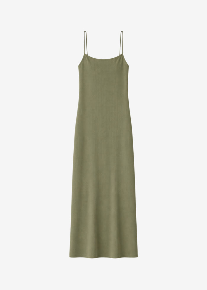 Keira Knit Midi Dress - Khaki Brown