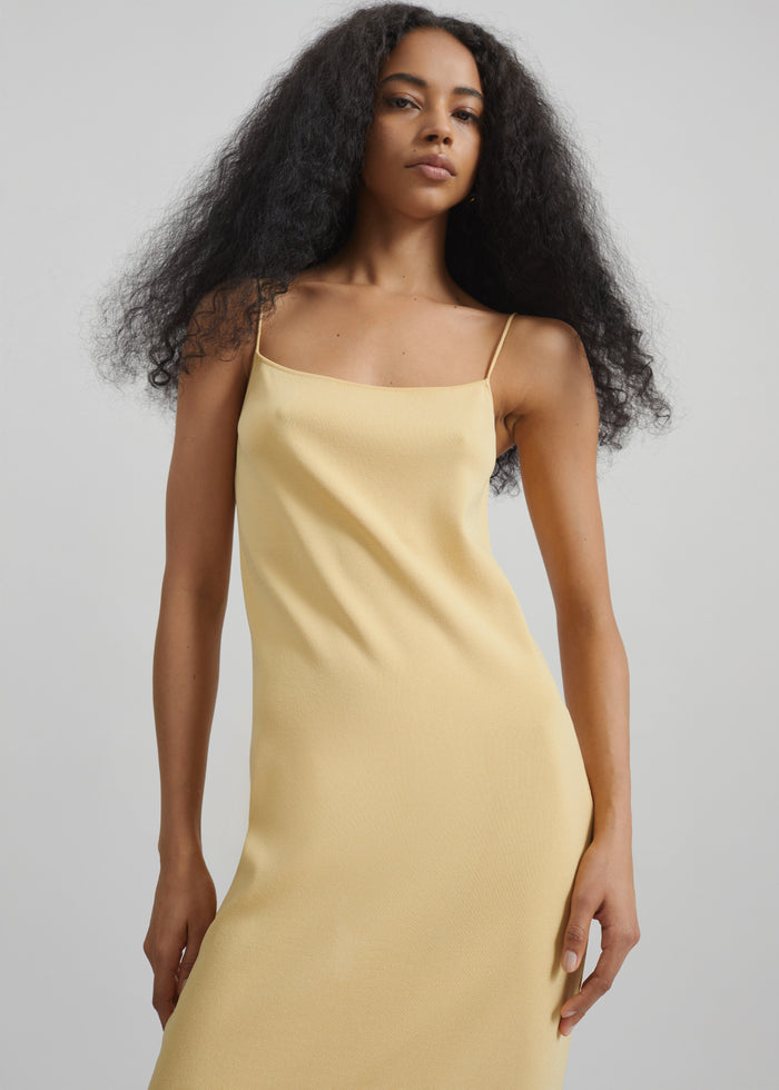 Keira Knit Midi Dress - Yellow