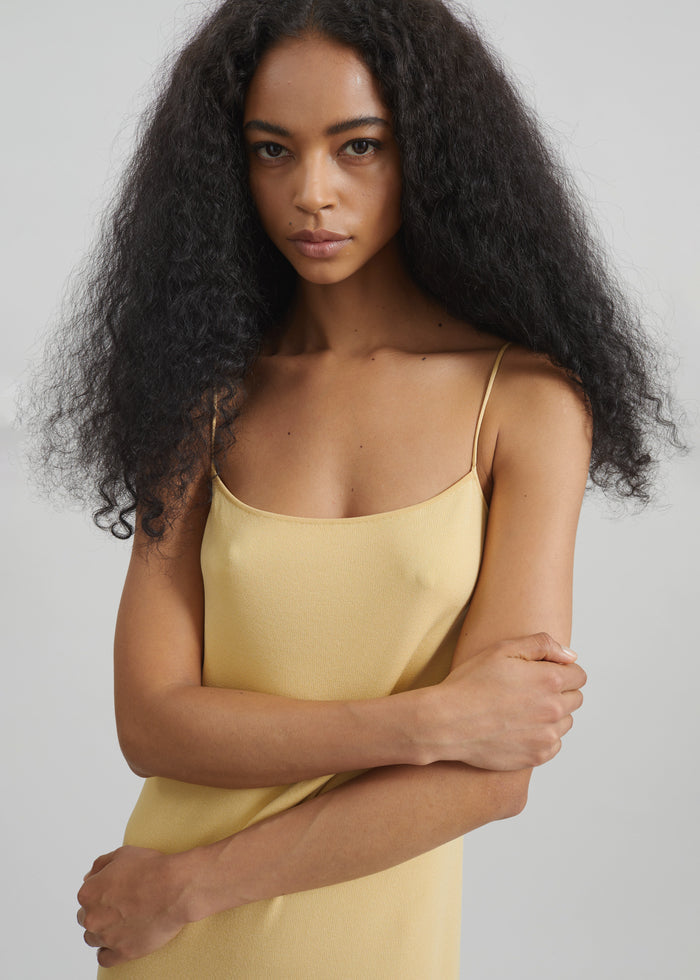 Keira Knit Midi Dress - Yellow