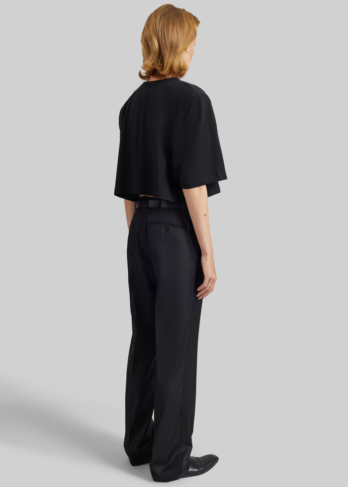 Kelan Padded Cropped Tee - Black