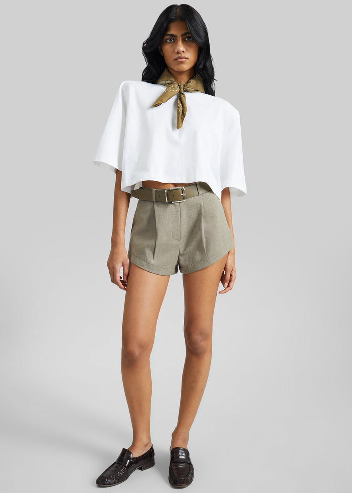 Kelan Padded Cropped Tee - White