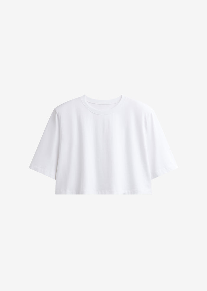Kelan Padded Cropped Tee - White
