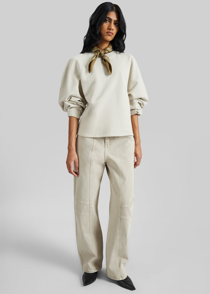 Kenitra Balloon Sleeve Sweatshirt - Beige