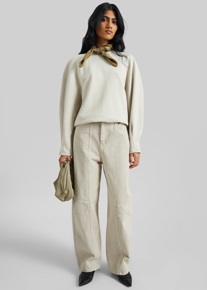 Kenitra Balloon Sleeve Sweatshirt - Beige