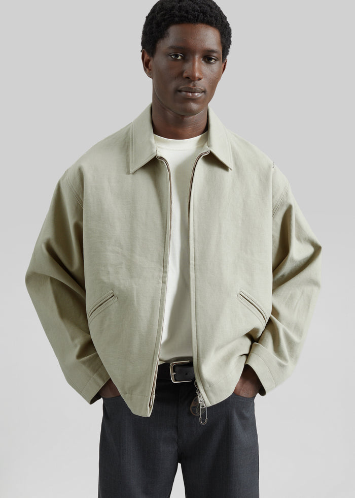 Kenton Cotton Zip Jacket - Beige