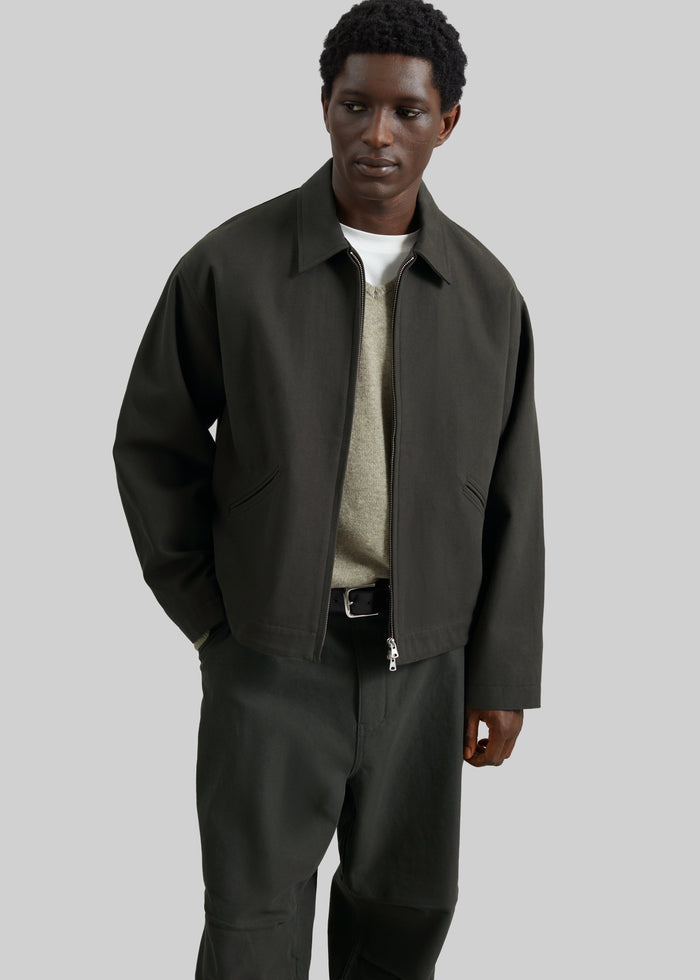 Kenton Cotton Zip Jacket - Charcoal