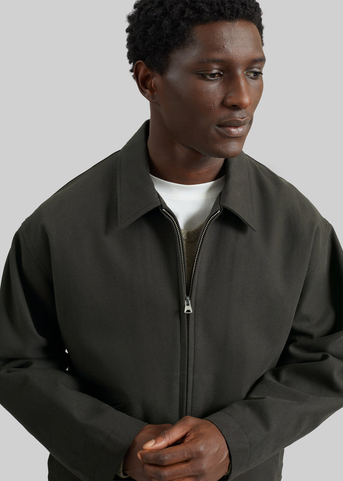 Kenton Cotton Zip Jacket - Charcoal