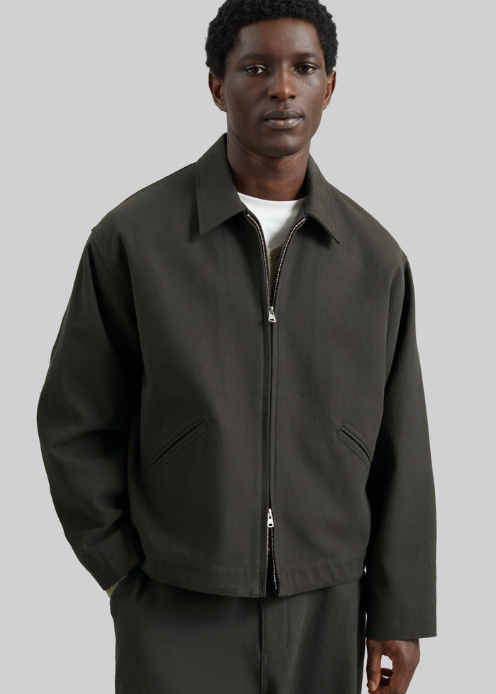 Kenton Cotton Zip Jacket - Charcoal