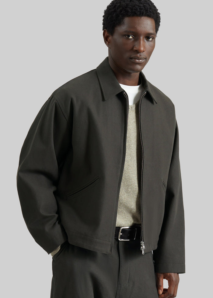 Kenton Cotton Zip Jacket - Charcoal