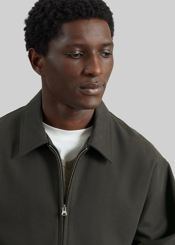 Kenton Cotton Zip Jacket - Charcoal