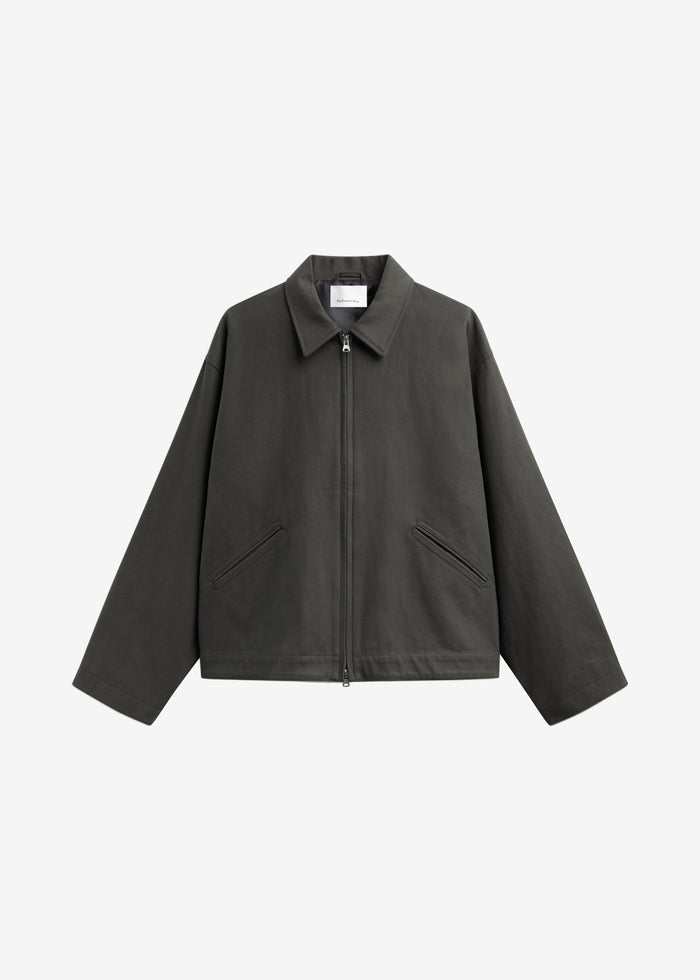 Kenton Cotton Zip Jacket - Charcoal
