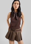 Kinna Knit Sleeveless Top - Brown