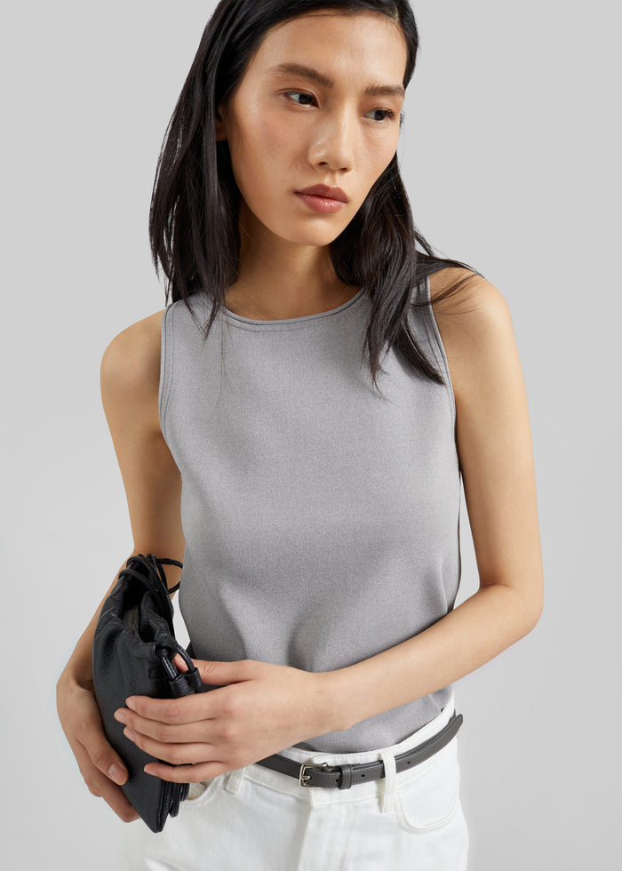 Kinna Knit Sleeveless Top - Grey