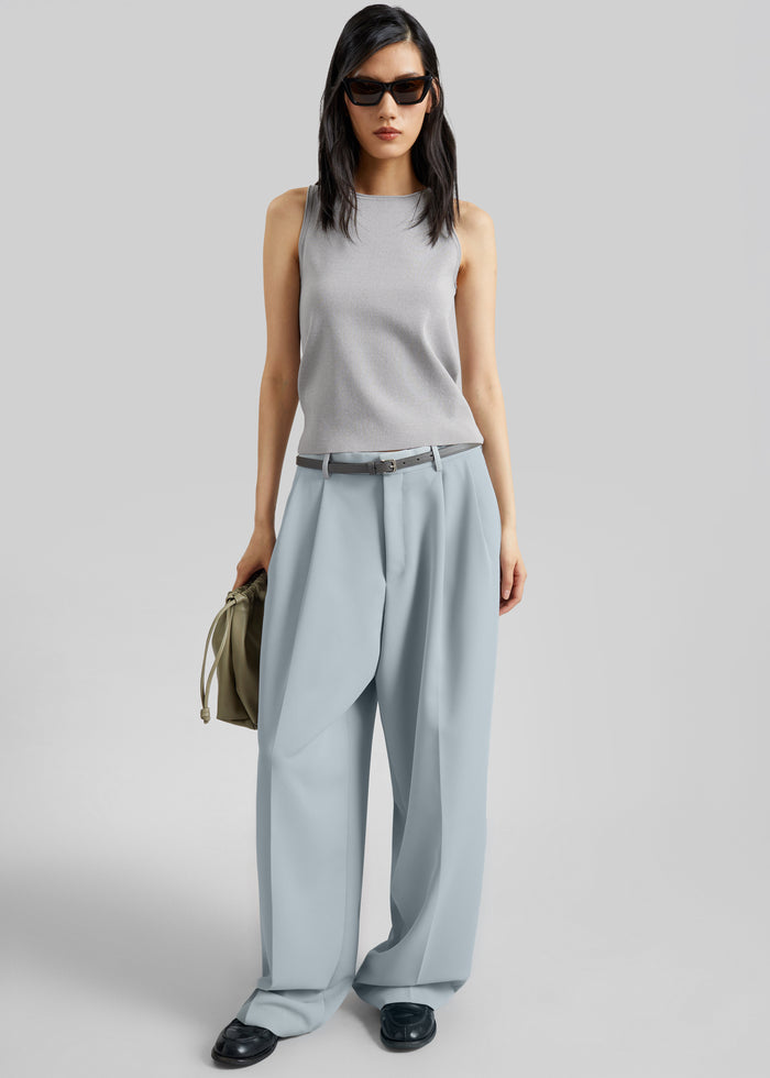Kinna Knit Sleeveless Top - Grey