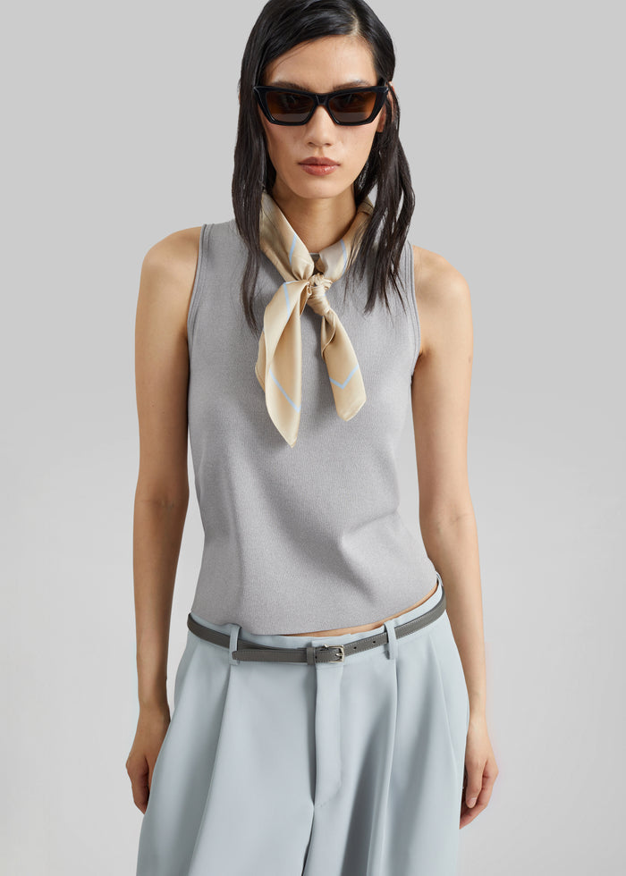 Kinna Knit Sleeveless Top - Grey