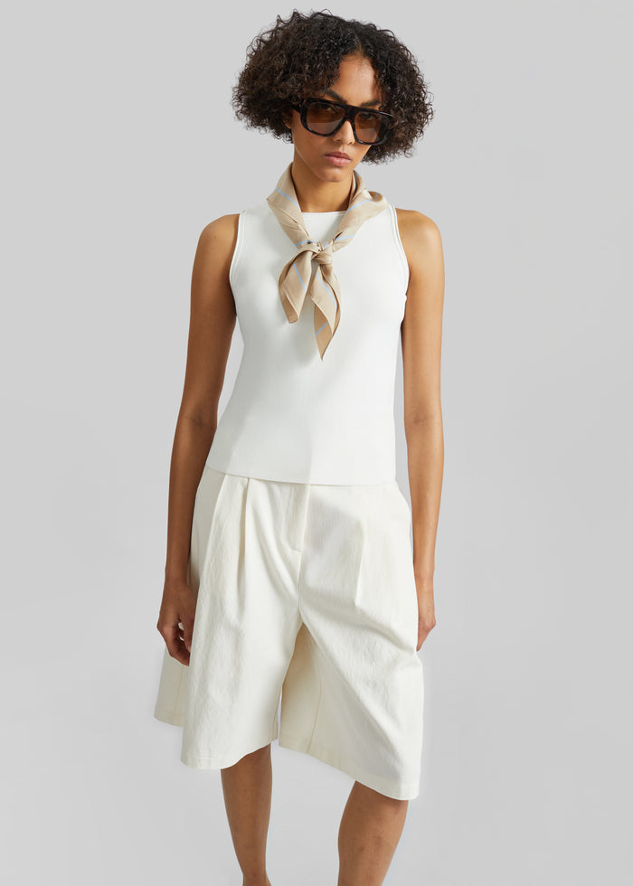 Kinna Knit Sleeveless Top - Ivory