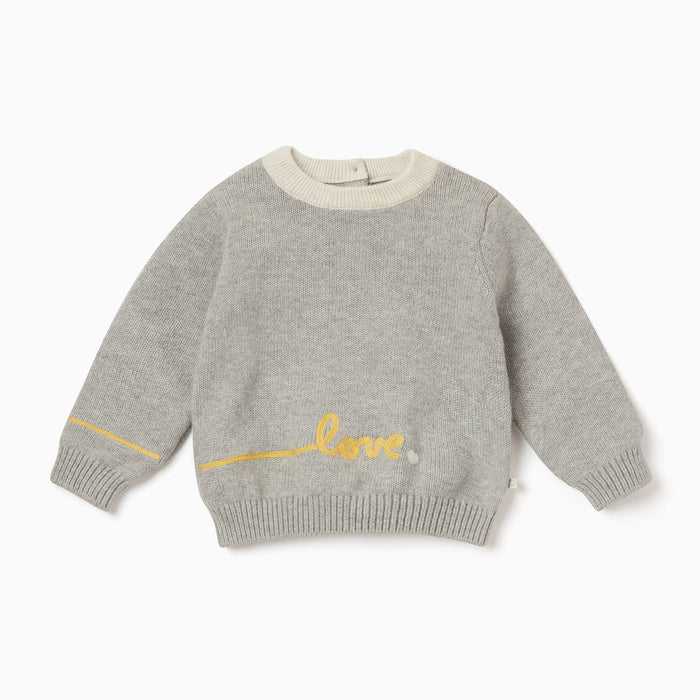 Knitted Slogan Jumper & Stripe Joggers Outfit