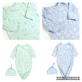 knotted sleep gown and hat sets