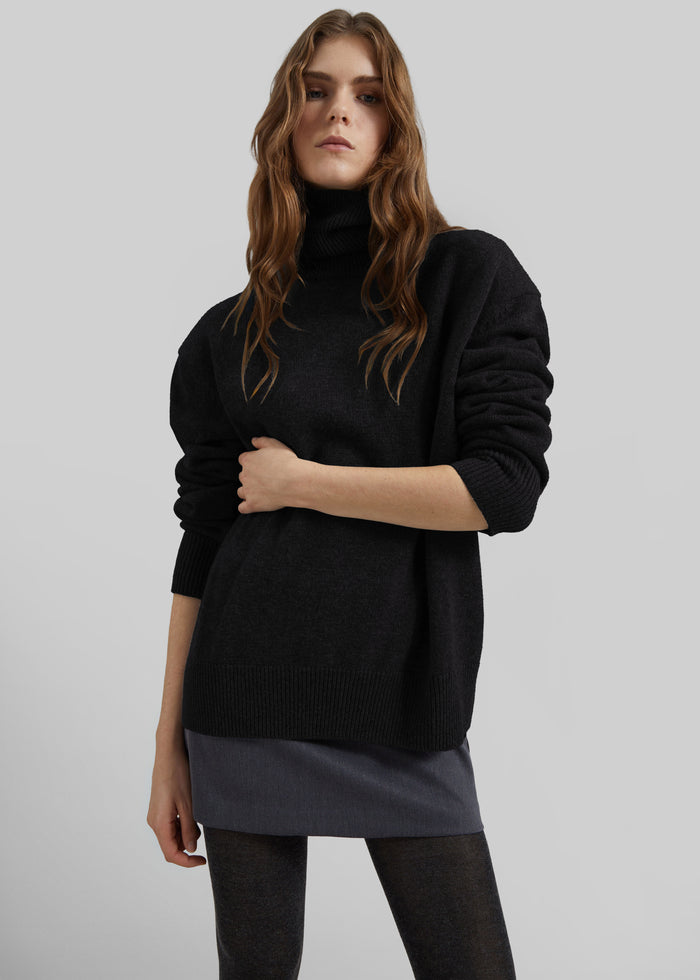Koler Padded Knit Turtleneck - Black