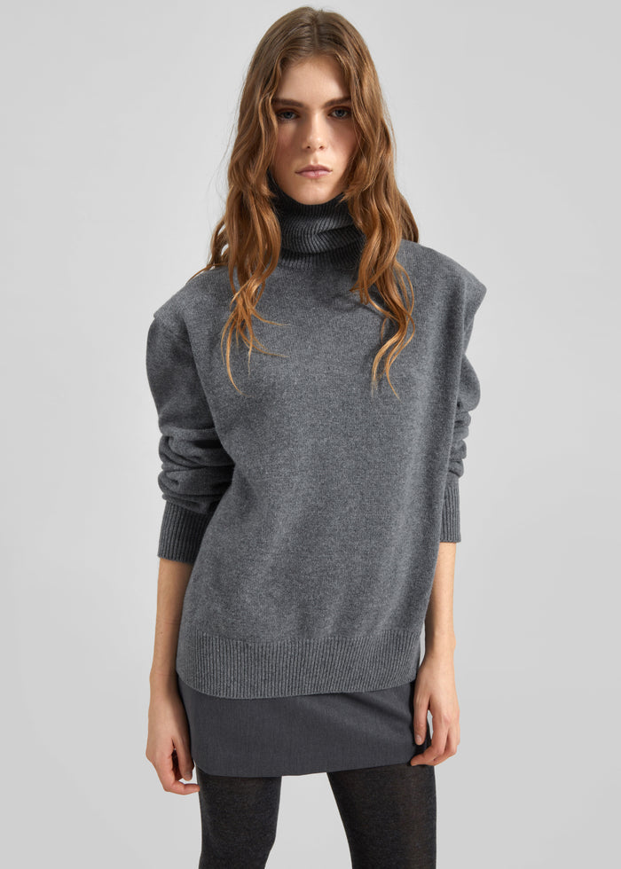 Koler Padded Knit Turtleneck - Grey