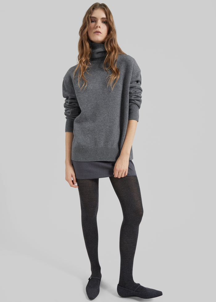 Koler Padded Knit Turtleneck - Grey