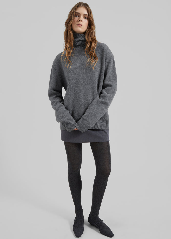 Koler Padded Knit Turtleneck - Grey