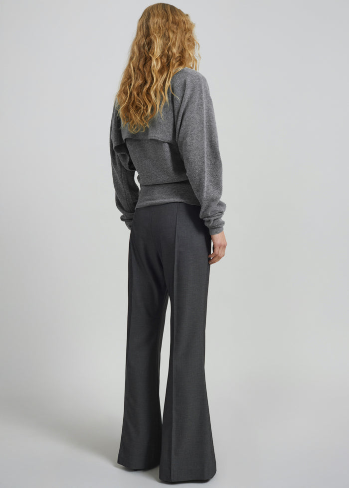 Kvale Pintuck Flared Trousers - Dark Grey
