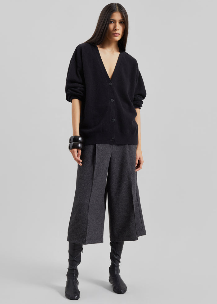 Lachen Double-Sided Wool Cardigan - Black