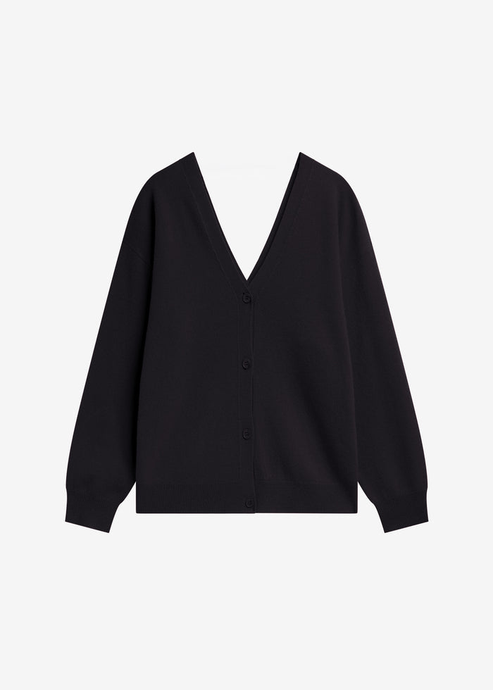 Lachen Double-Sided Wool Cardigan - Black