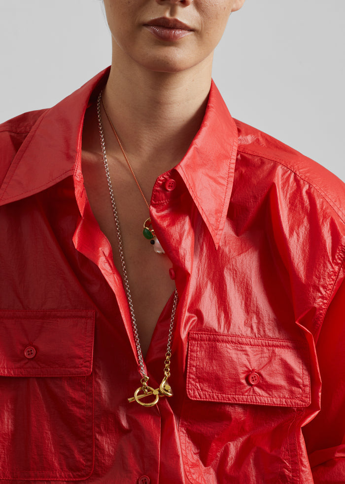 Laconi Lustrous Padded Shirt - Red