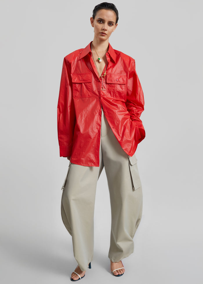 Laconi Lustrous Padded Shirt - Red