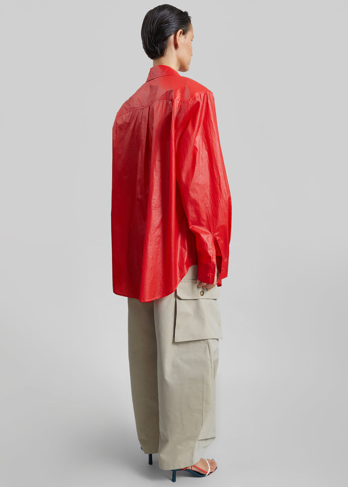 Laconi Lustrous Padded Shirt - Red