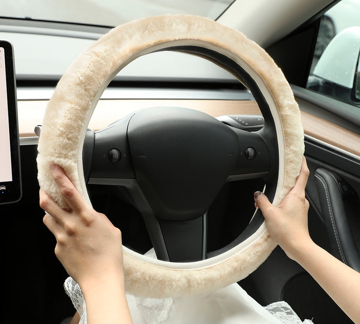 Lambskin Car Steering Wheel Cover