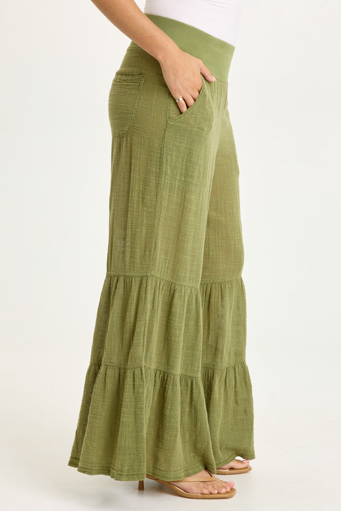 Wearables Lando Gauze Tiered-Bottom Pant