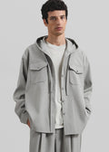 Lars Textured Hooded Jacket - Greige Melange