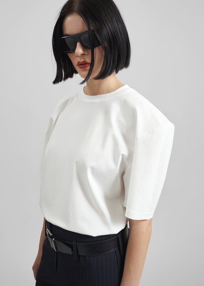 Laval Sculpted Sleeve T-Shirt - White