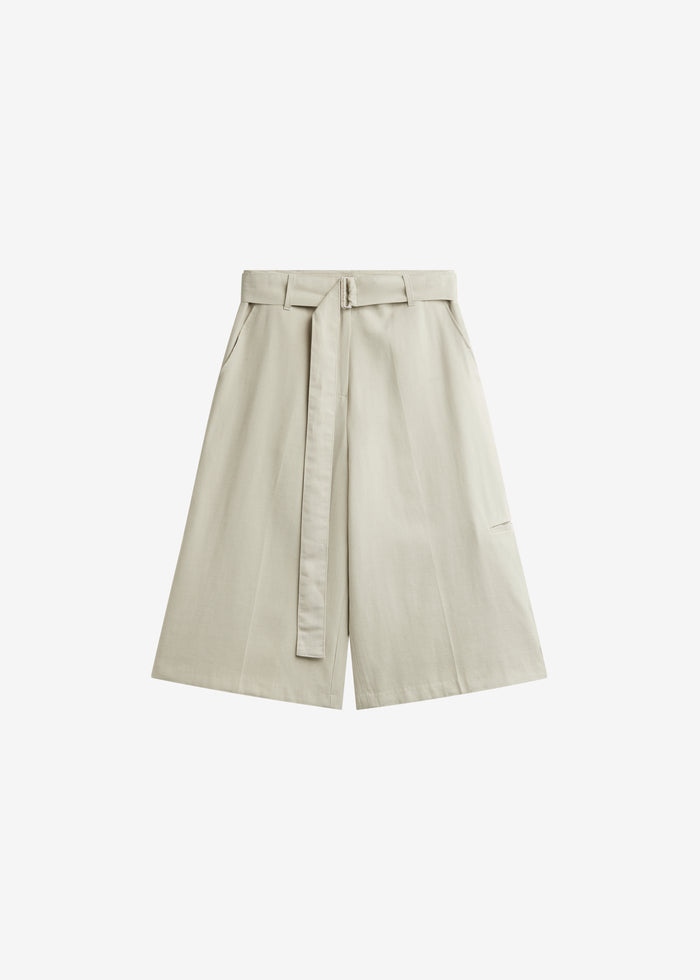 Lavre Belted Bermuda Shorts - Beige Melange