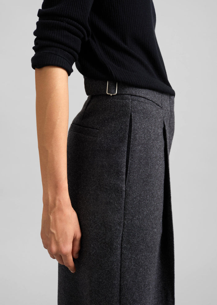 Leher Tailored Wool Culottes - Charcoal