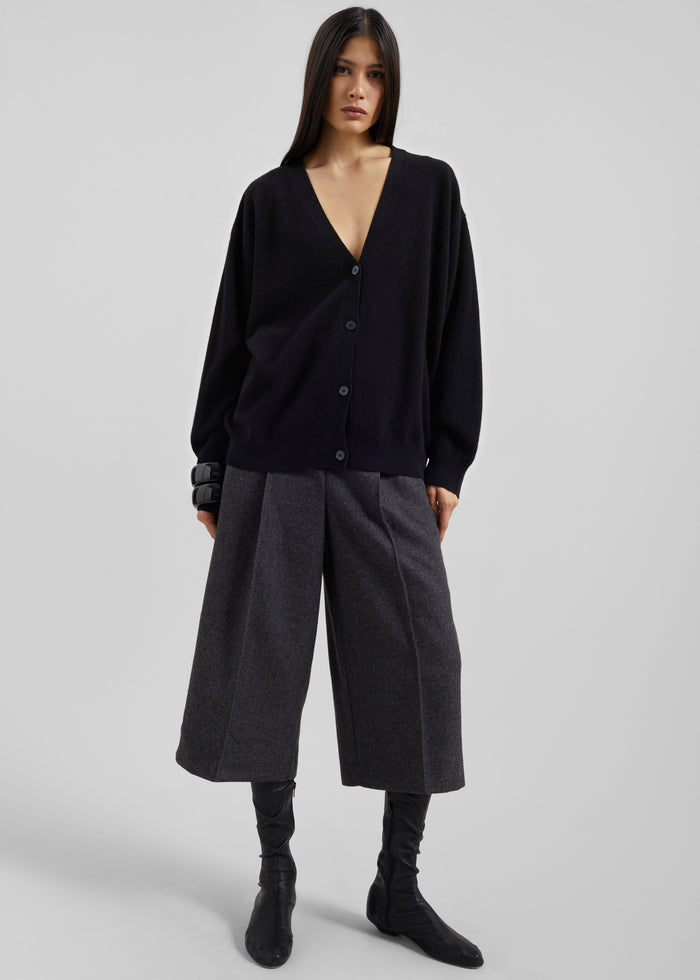 Leher Tailored Wool Culottes - Charcoal