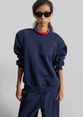 Leian Neoprene Padded Sweatshirt - Navy
