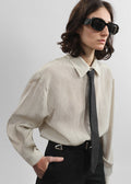 Lene Dotted Jacquard Tie - Black/White