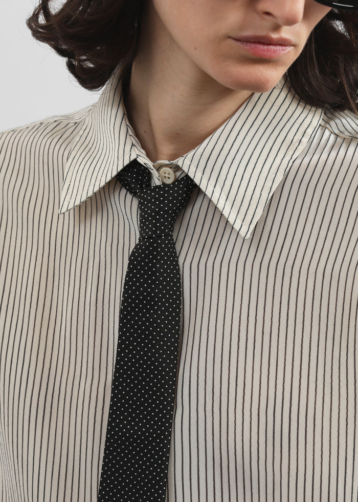Lene Dotted Jacquard Tie - Black/White