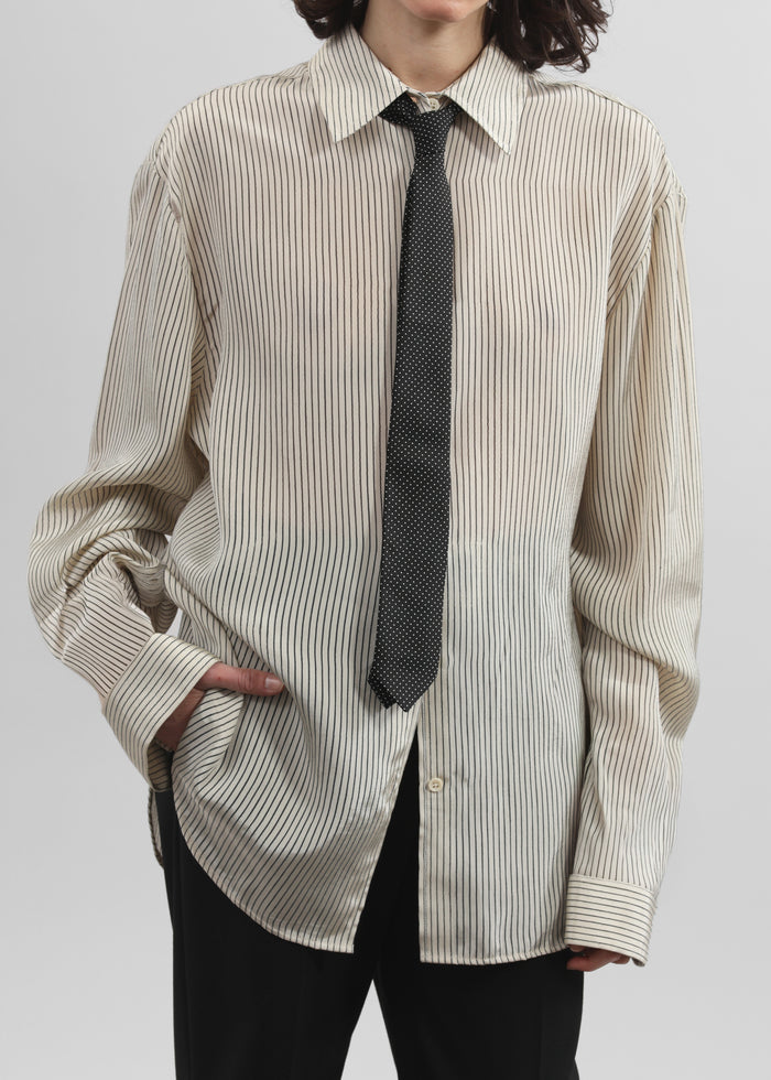Lene Dotted Jacquard Tie - Black/White