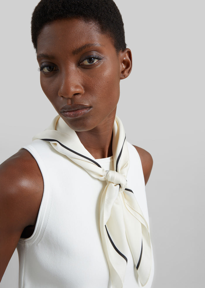 Lerici Square Scarf - Ivory/Black