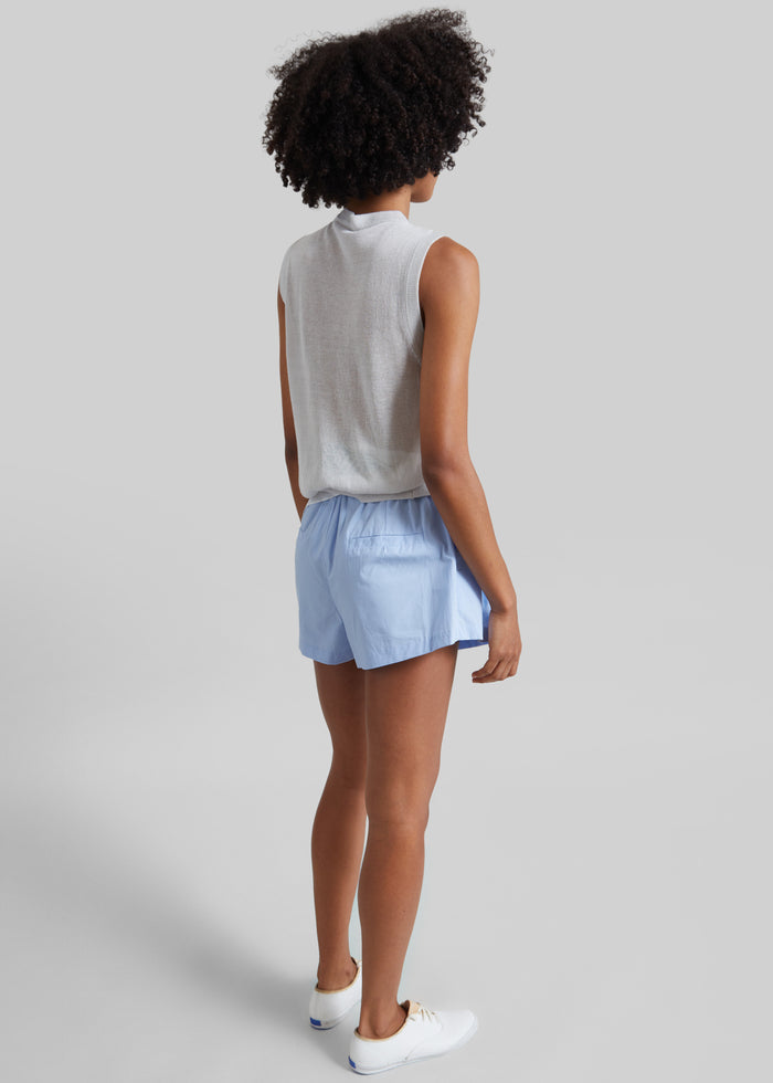 Lesina Sheer Knit Sleeveless Cardigan - Light Grey