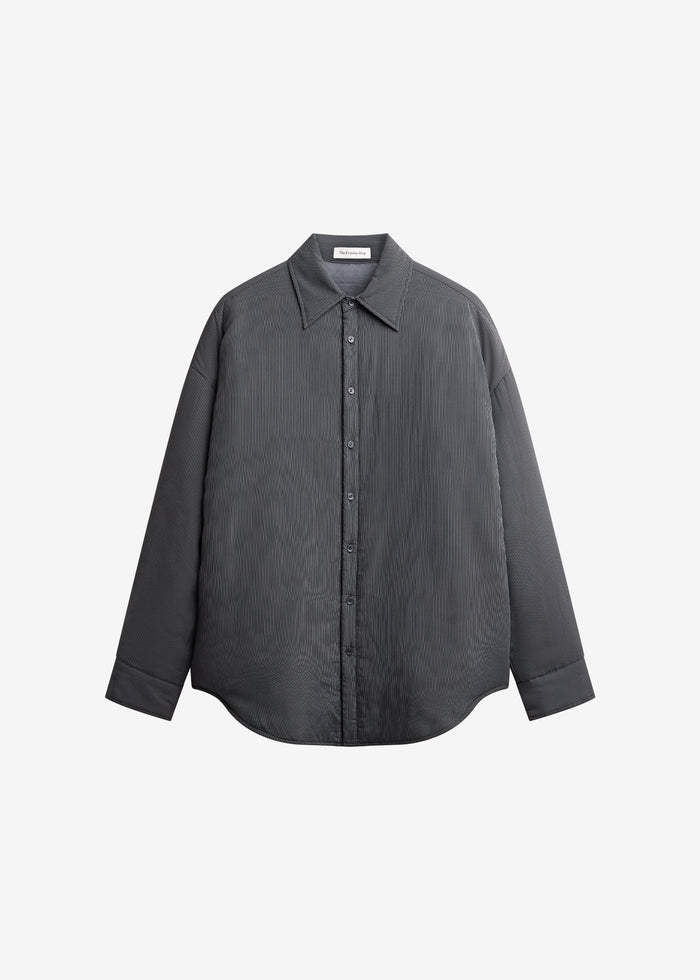 Levidi Padded Overshirt - Navy/White Pinstripe