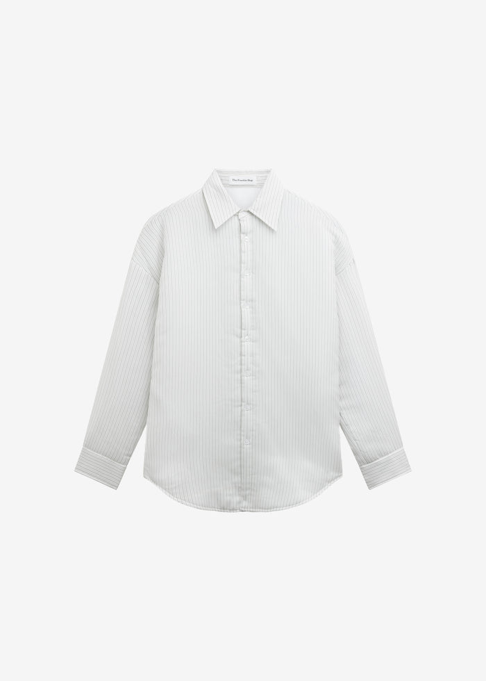 Levidi Padded Overshirt - White/Black Stripe