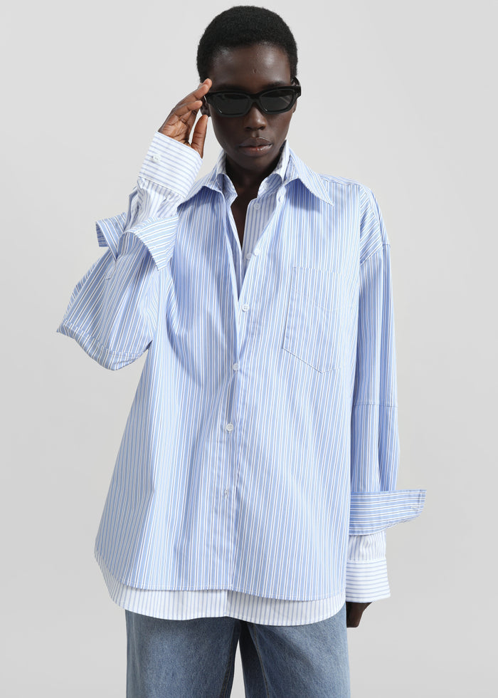 Lienz Double Shirt - Blue/White Stripe