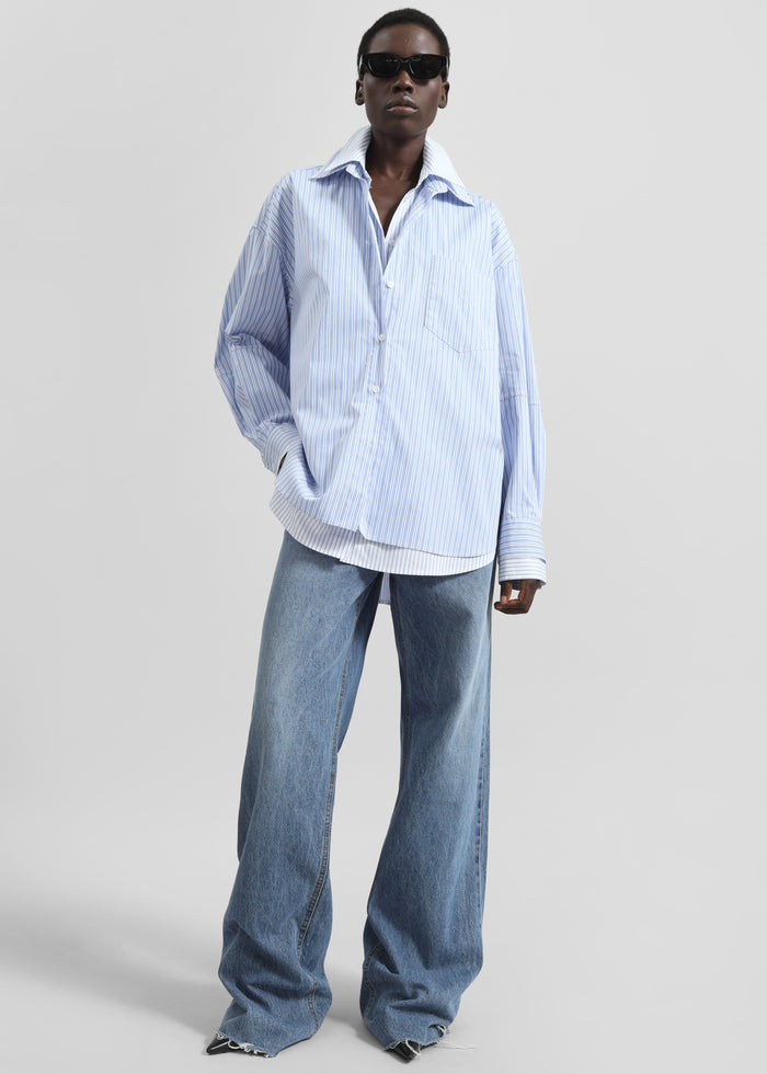 Lienz Double Shirt - Blue/White Stripe